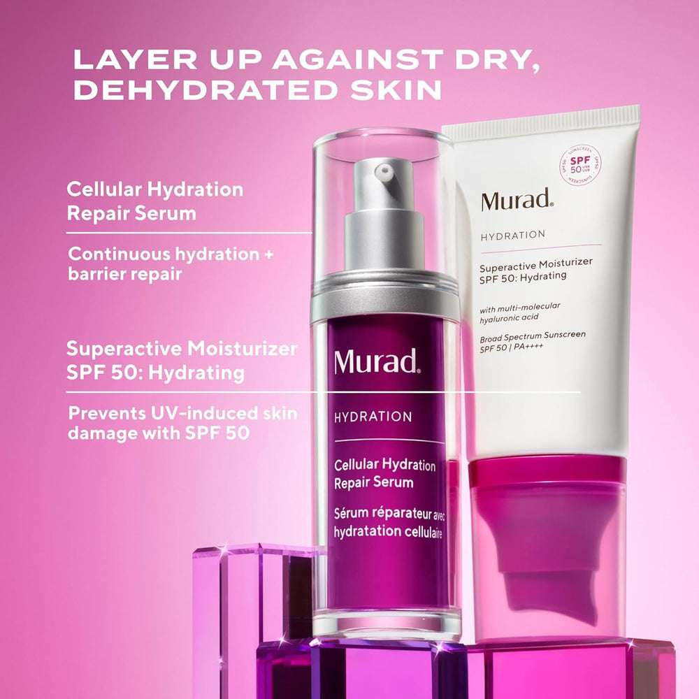 Murad staged bathroom counter to show morning routine convenience