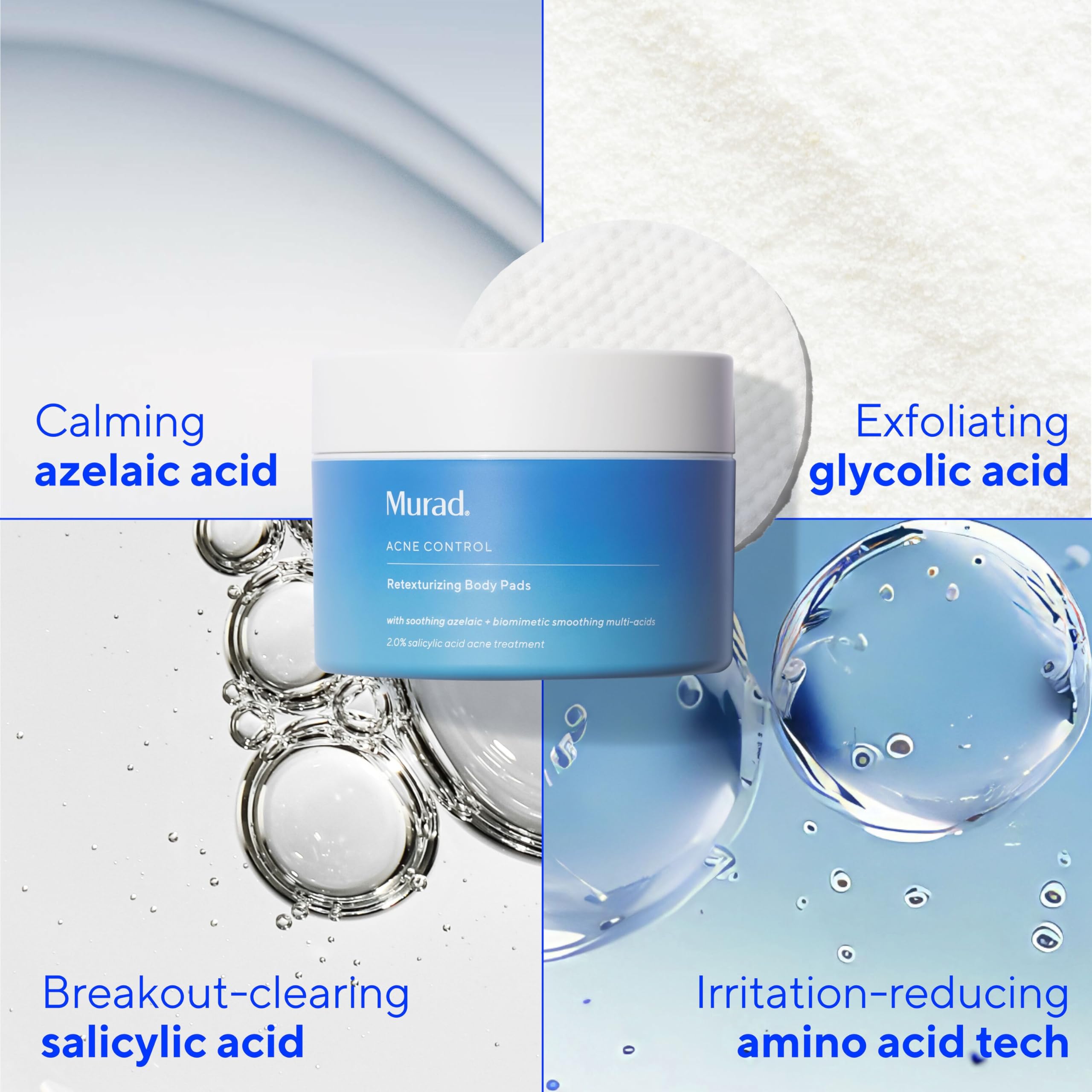 Murad product label highlighting acids and gentle formula