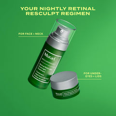 Murad retinal ReSculpt on bathroom counter in lifestyle scene illustrating nightly routine benefit