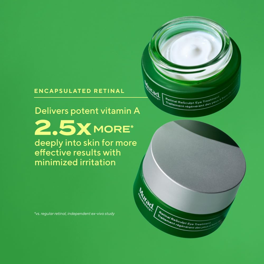 Murad retinal ReSculpt open cream texture close-up illustrating smooth spreadability benefit