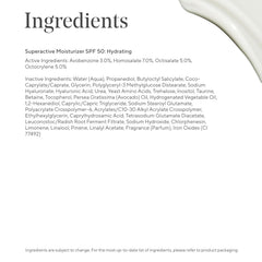 Murad sunscreen spread on skin showing sheer SPF 50 coverage
