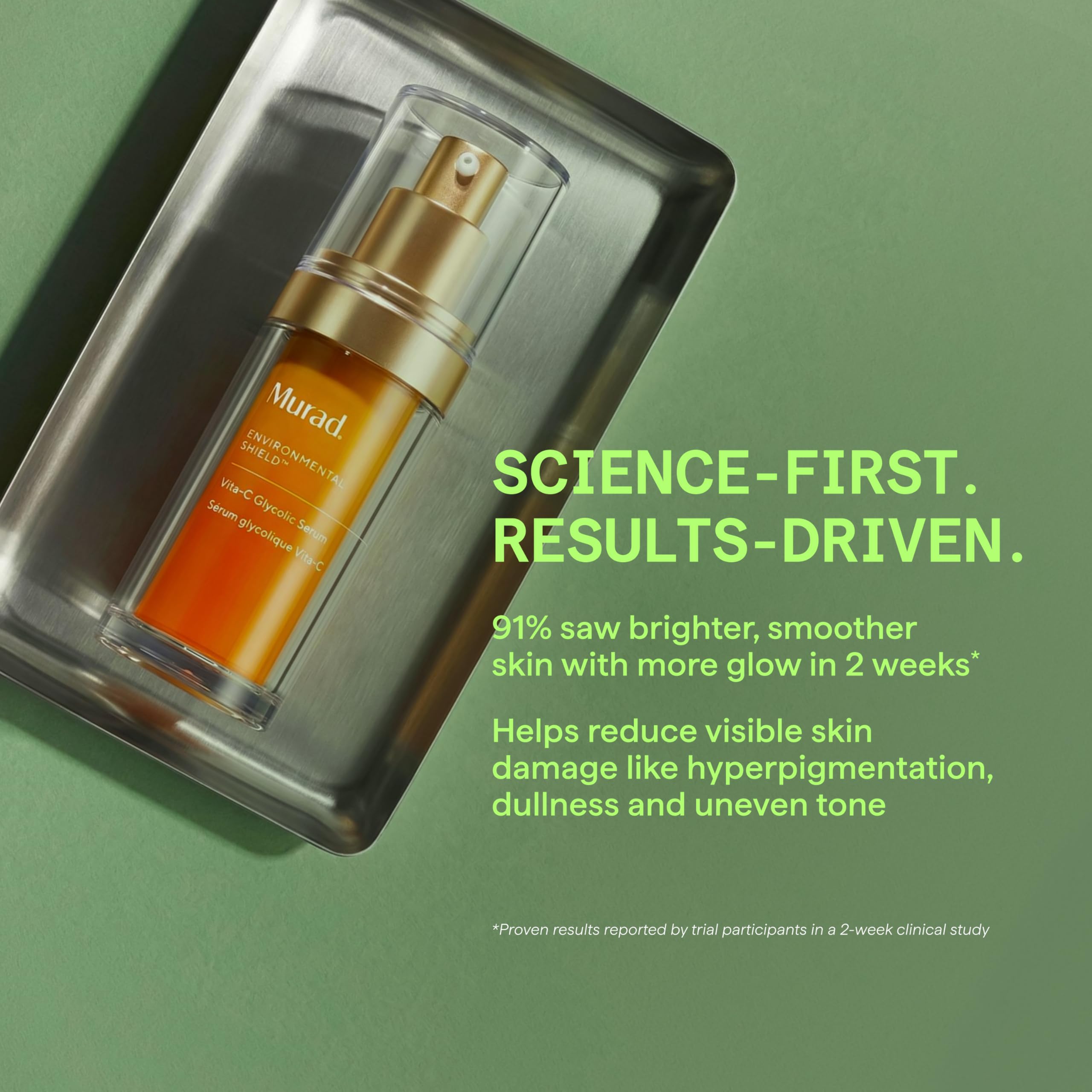 Murad serum droplet on fingertip showing lightweight texture and absorbency