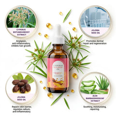 MUREND bottle with key natural ingredients flatlay highlighting calming benefit