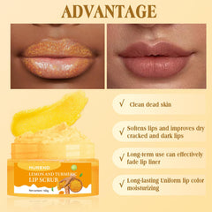 MUREND brush applying scrub to lips demonstrating precise, hygienic exfoliation