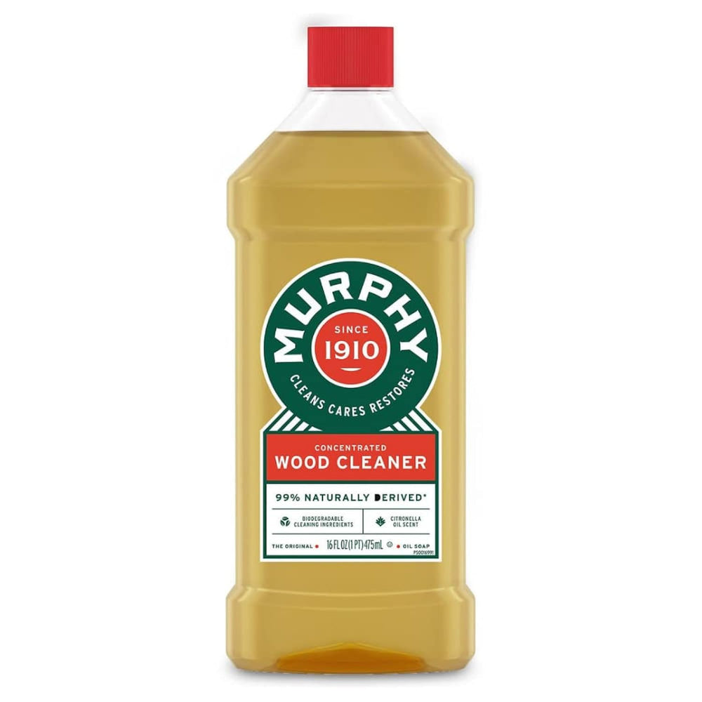 Murphy Oil Soap front packaging showing two 16 oz bottles and product label benefits