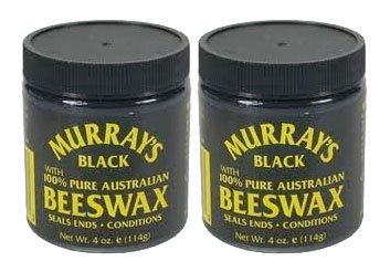 Murray's black beeswax 4 oz tin front view showing label and compact pack benefit