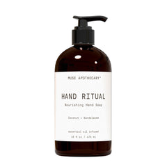 Muse Apothecary front bottle showing coconut sandalwood label and premium look