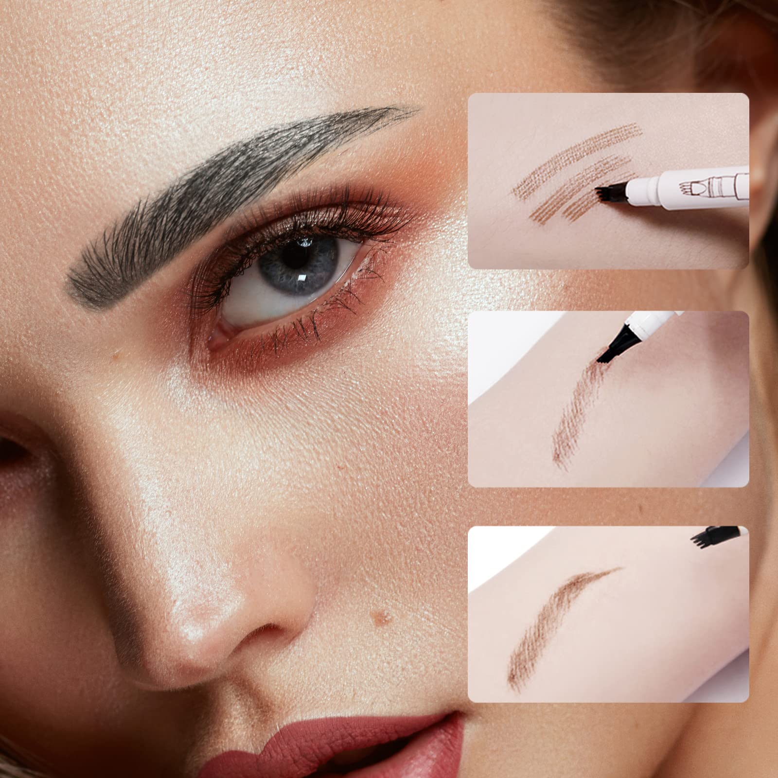 Music Flower before and after brows demonstrating fuller defined look