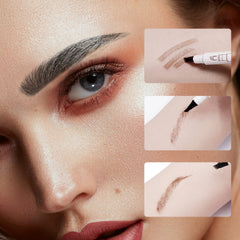 Music Flower before and after brows demonstrating fuller defined look