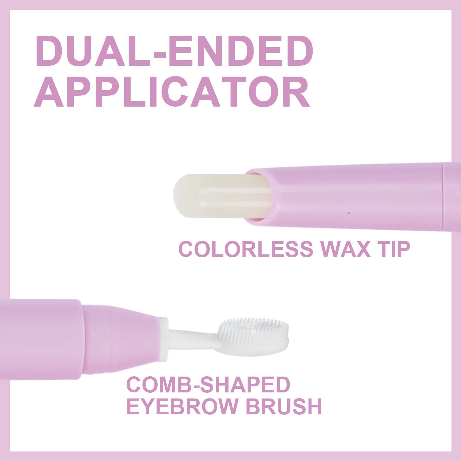 Music Flower close-up of comb-shaped brush head for precise brow grooming