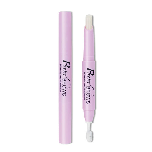 Music Flower front packaging showing clear brow wax pen and brush for easy styling