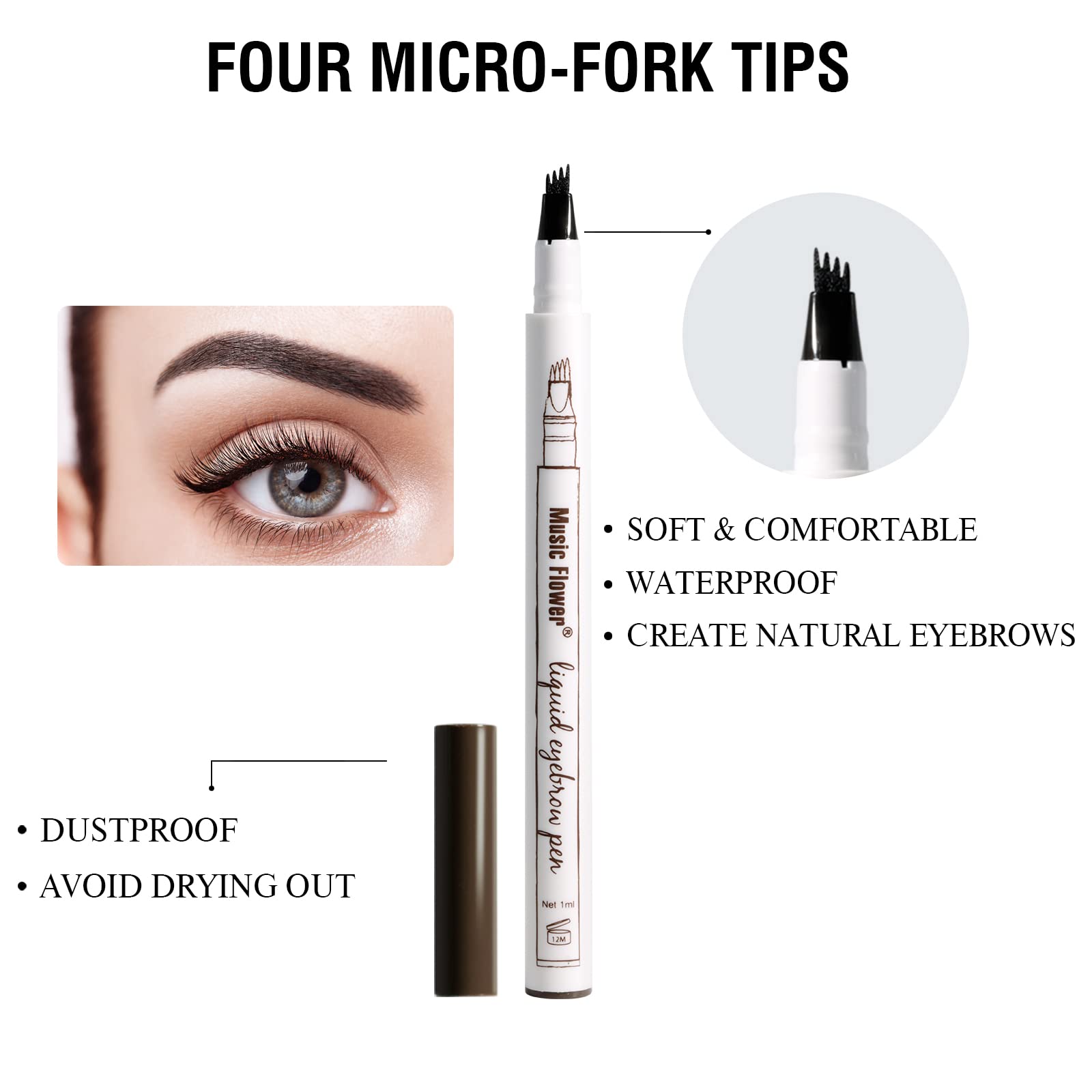 Music Flower close-up of 4-prong micro-fork tip for precise strokes