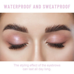 Music Flower swatch on hand showing clear, residue-free brow wax benefit