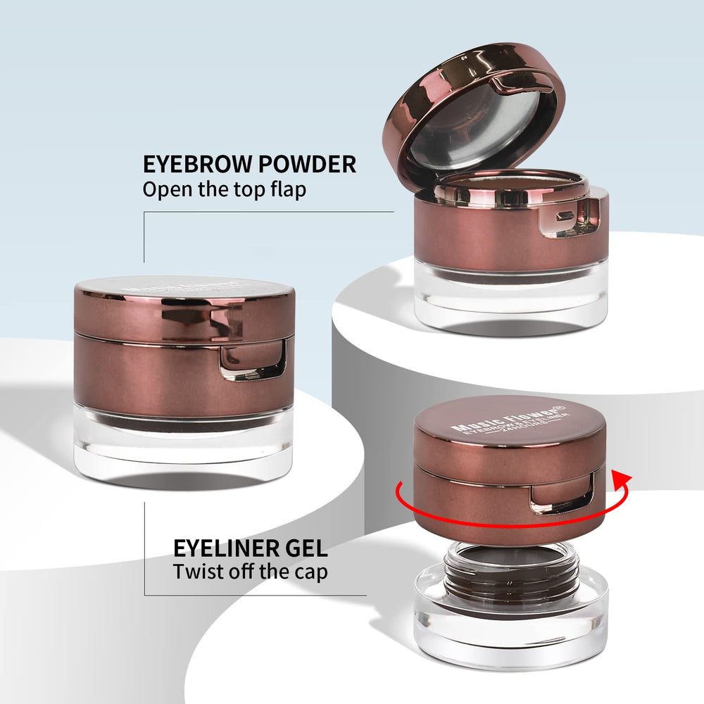 Music Flower open compact with mirror and tools for quick on-the-go touch-ups
