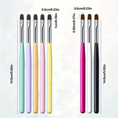 MUSILAN brushes arranged flatlay to show shape variety and quick visual identification