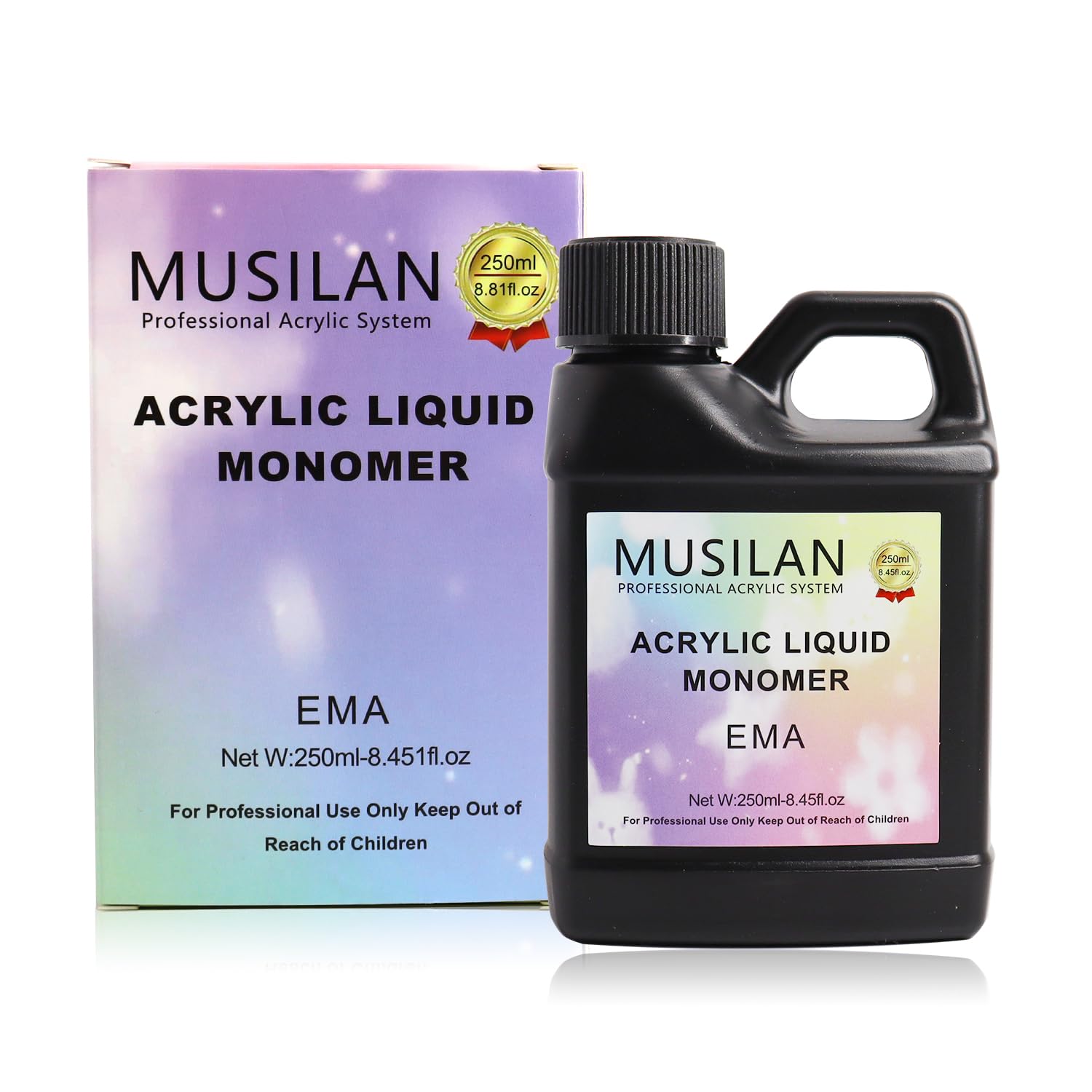 MUSILAN finished acrylic nails in lifestyle shot showing durable glossy benefit