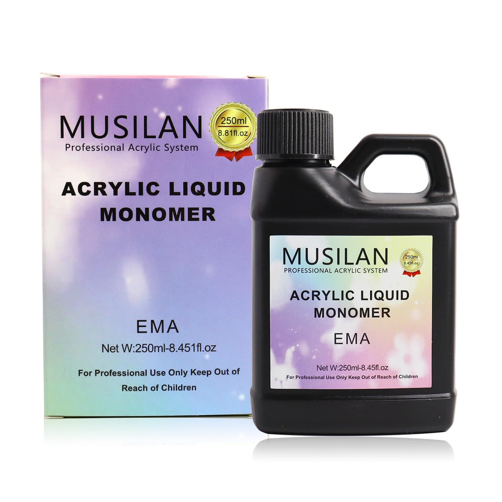 MUSILAN finished acrylic nails in lifestyle shot showing durable glossy benefit