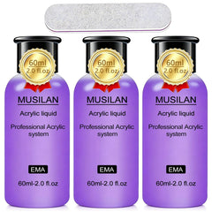MUSILAN front bottle showing clear monomer and readable label for quick identification