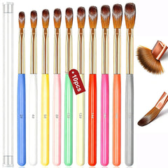 MUSILAN front view of the ten-piece brush set showing full contents and variety benefits