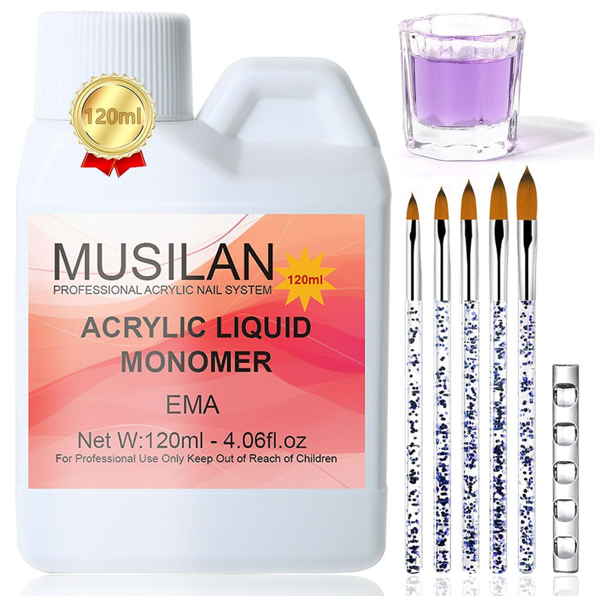 MUSILAN front packaging 4oz monomer showing kit clarity and professional quality