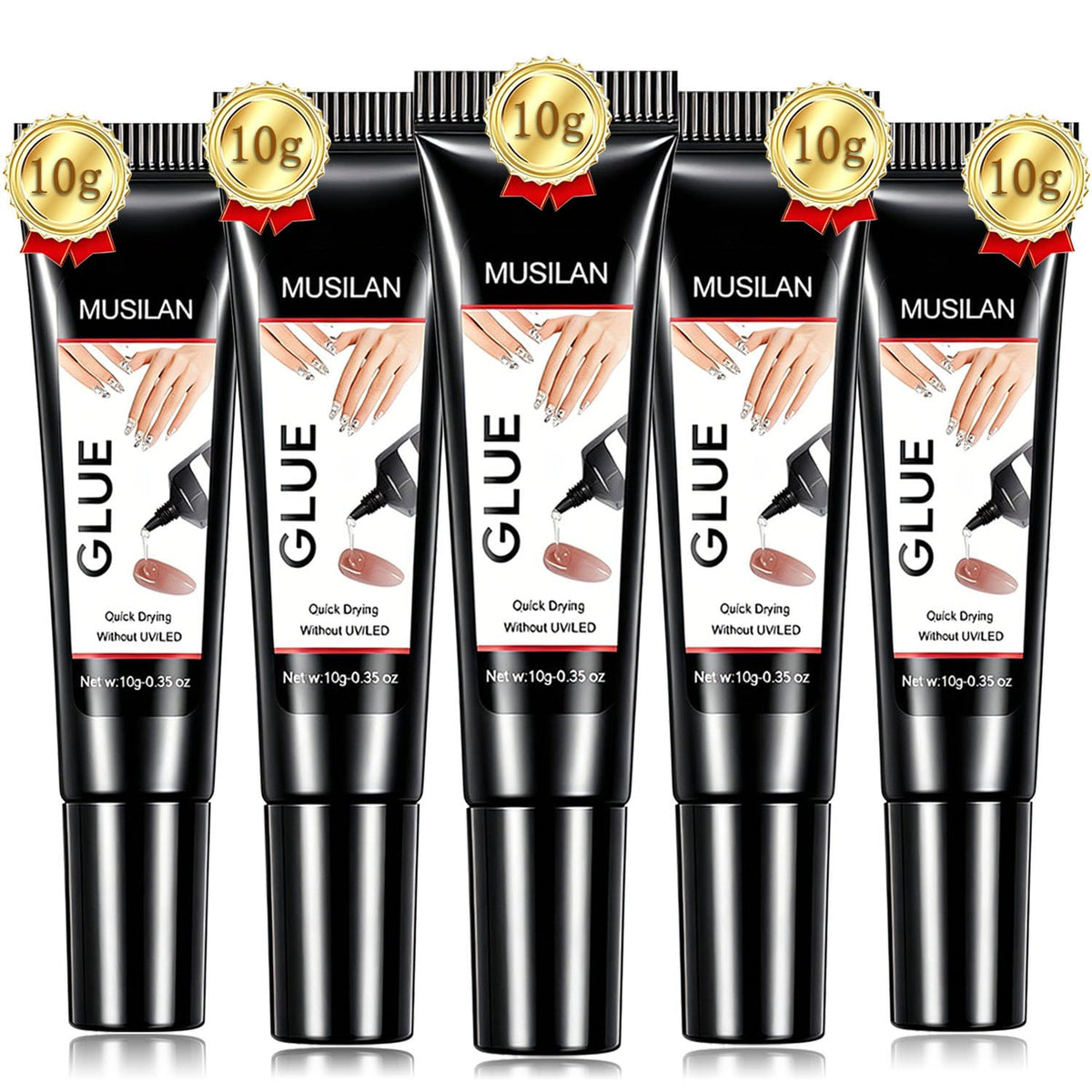 MUSILAN front packaging showing five 10g tubes and benefits