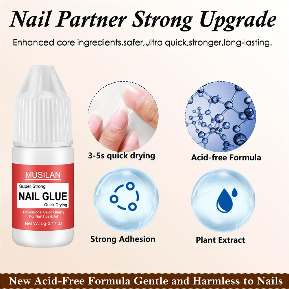 MUSILAN glue texture drop demonstrating quick-dry performance