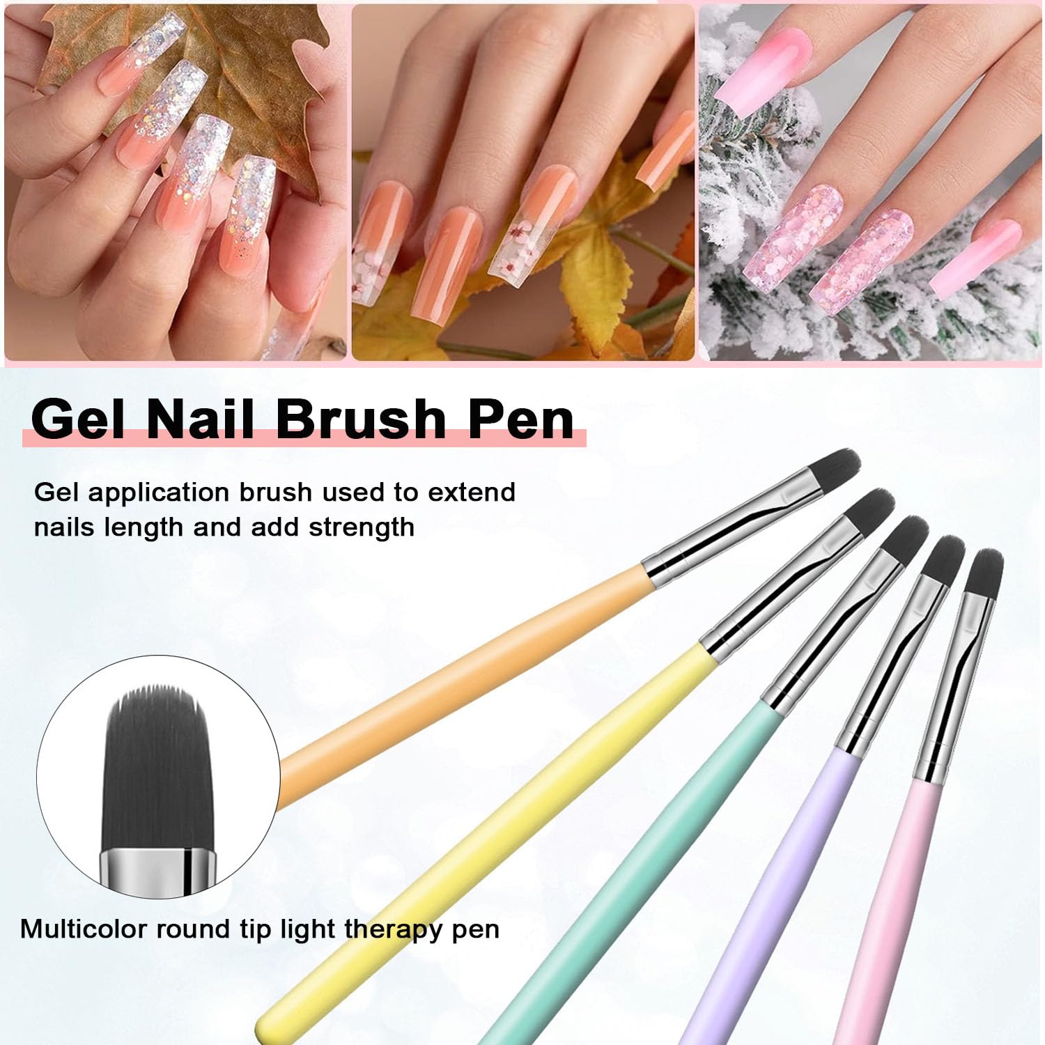 MUSILAN brush applying gel on nail form illustrating sculpting control and even product laydown