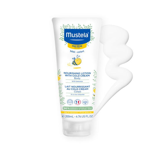 Mustela front packaging bottle showing label and size for easy identification and trust