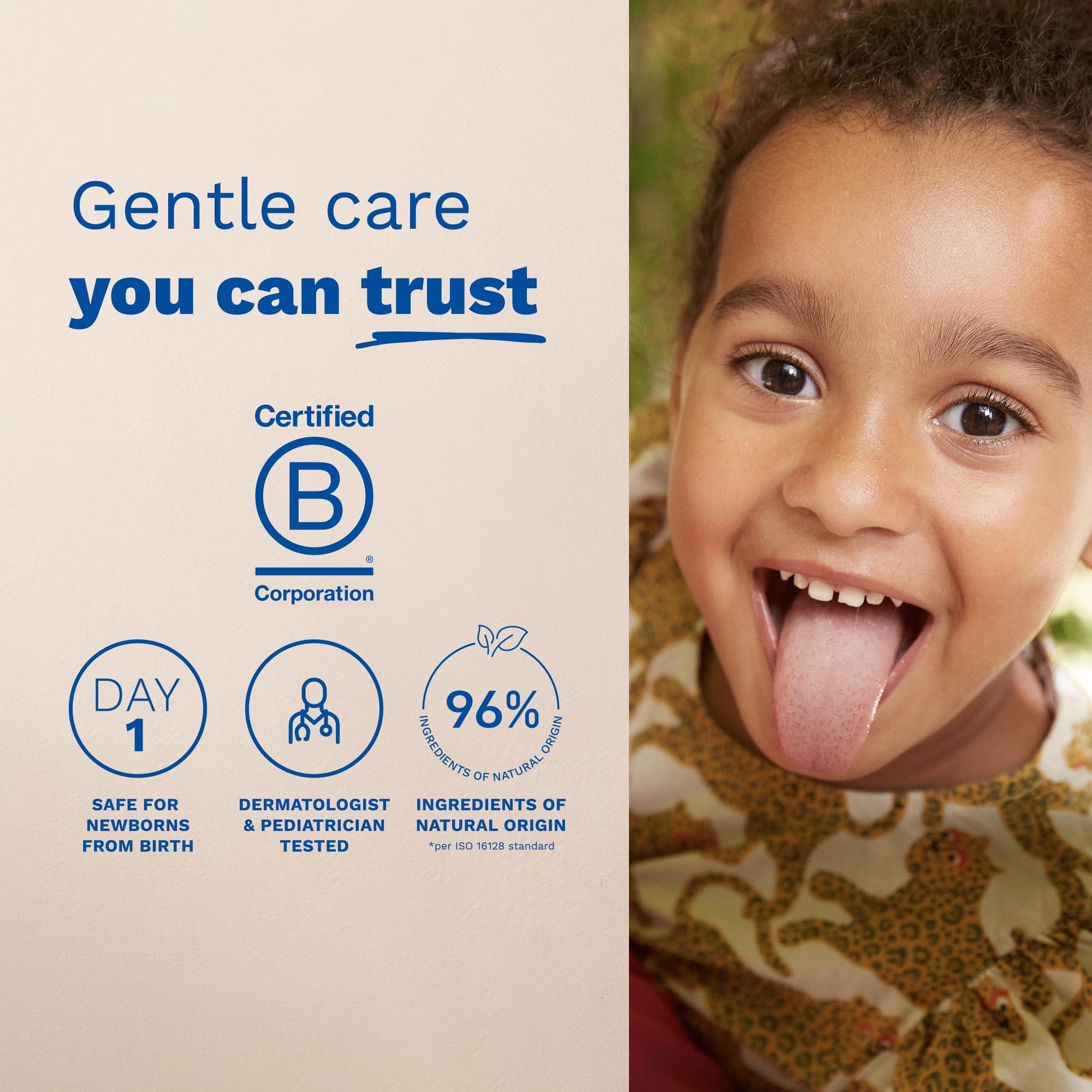 Mustela hand applying lotion on baby arm to show gentle application and fast absorption
