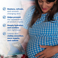 Mustela stretch marks oil being dispensed for smooth massage and quick absorption
