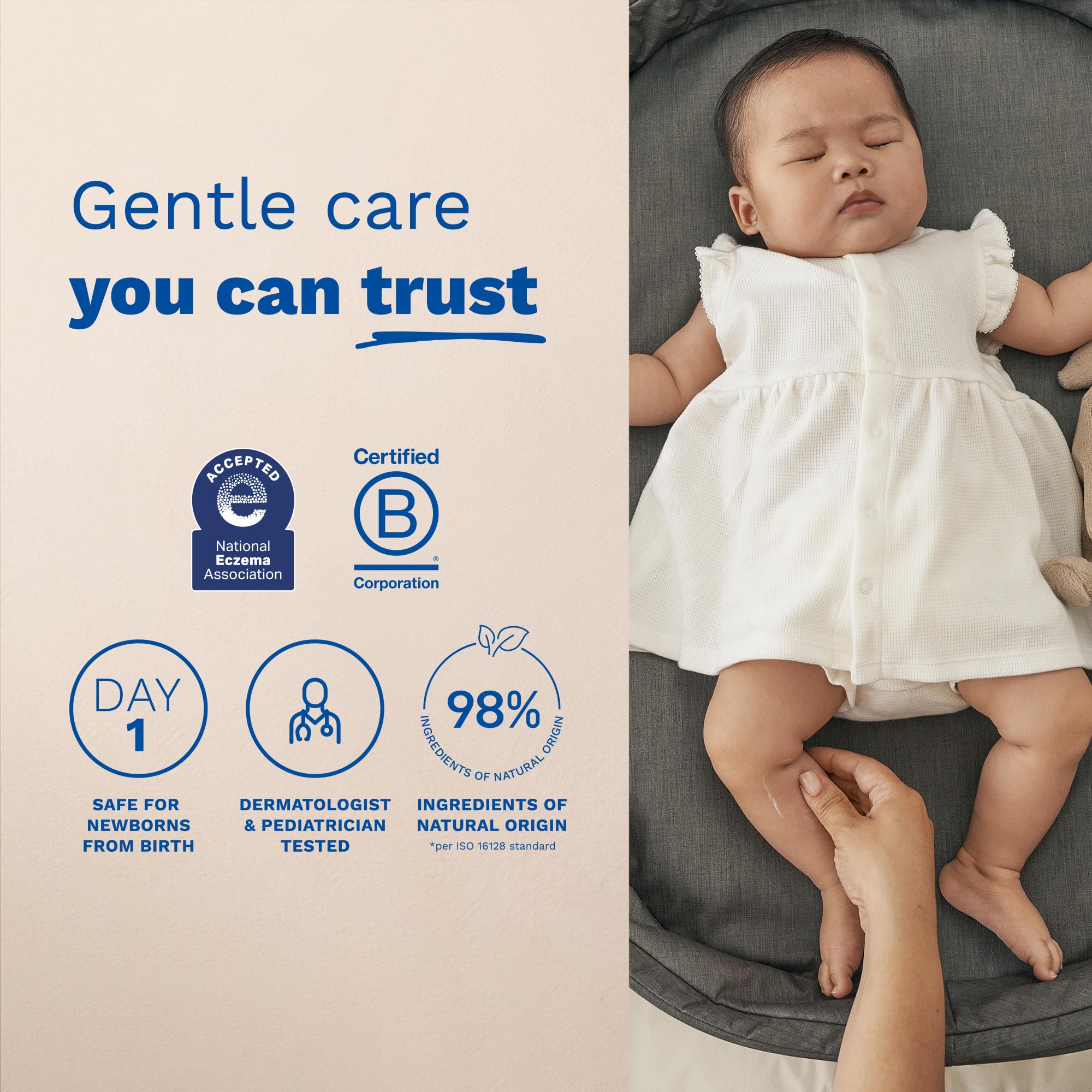 Mustela zinc oxide texture close-up illustrating protective skin barrier