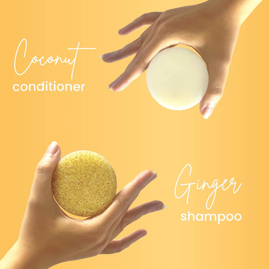 Muun close-up texture of ginger shampoo bar highlighting gentle lathering performance