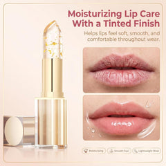 MVC close-up of glossy texture demonstrating smooth, hydrating finish