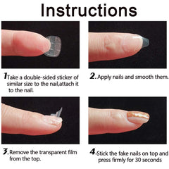 mwellewm application in hand placing adhesive tab under false nail for quick secure install