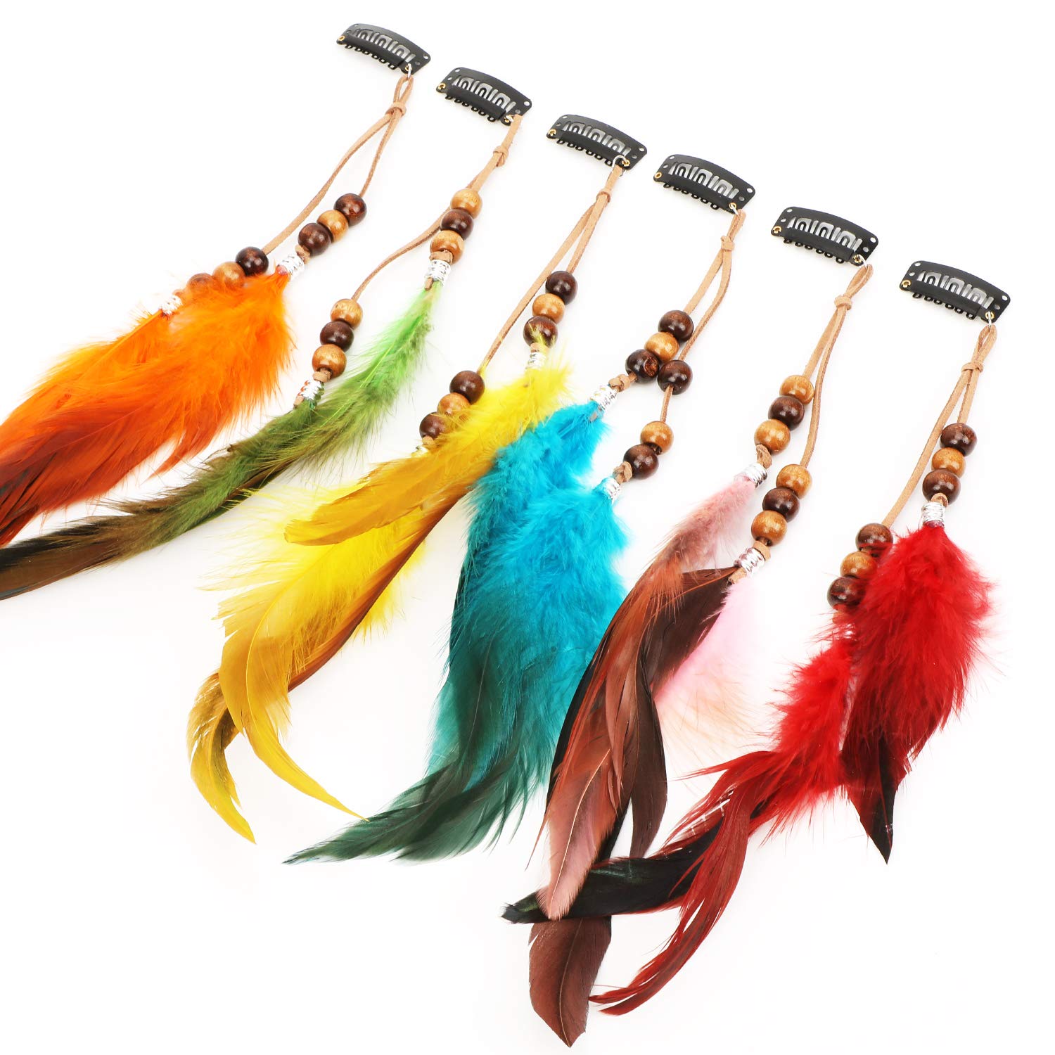 MWOOT feather extension clipped into braid adding boho accent and instant visual interest
