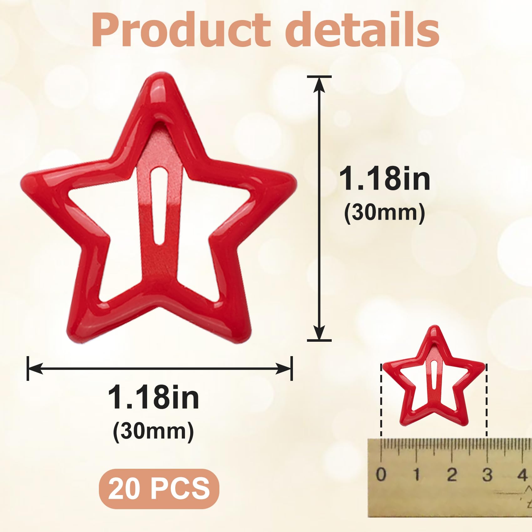 mxxipp red star close-up of metal texture and smooth edges for gentle hold