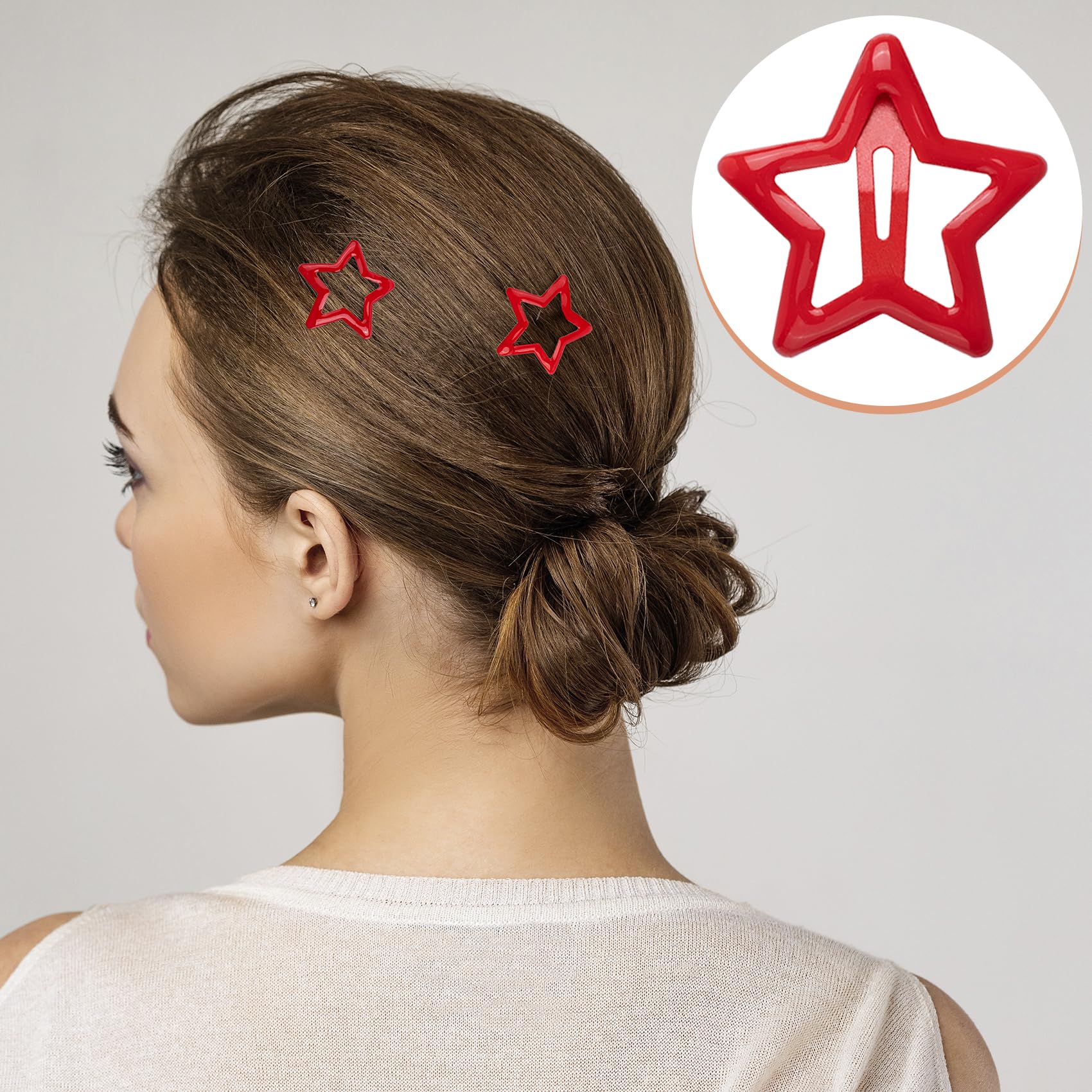 mxxipp red star used in hair showing secure hold and decorative pop