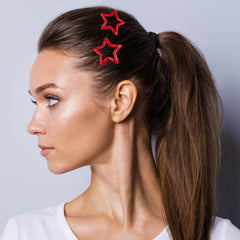 mxxipp red star in party setting adding festive accent to hairstyle