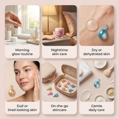 My Beauty Spot capsules next to ruler for scale, clear size and single-use portion