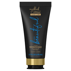 MY BLACK IS BEAUTIFUL hair mask front packaging showing jar and moisture benefits