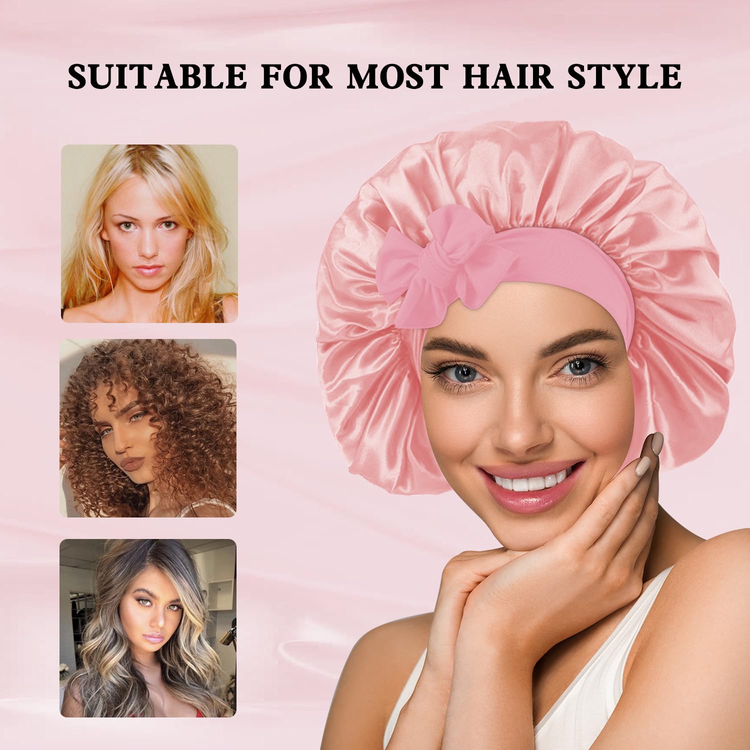 my novel things bonnet beside ruler showing 15.7 inch size ideal for long or voluminous hair