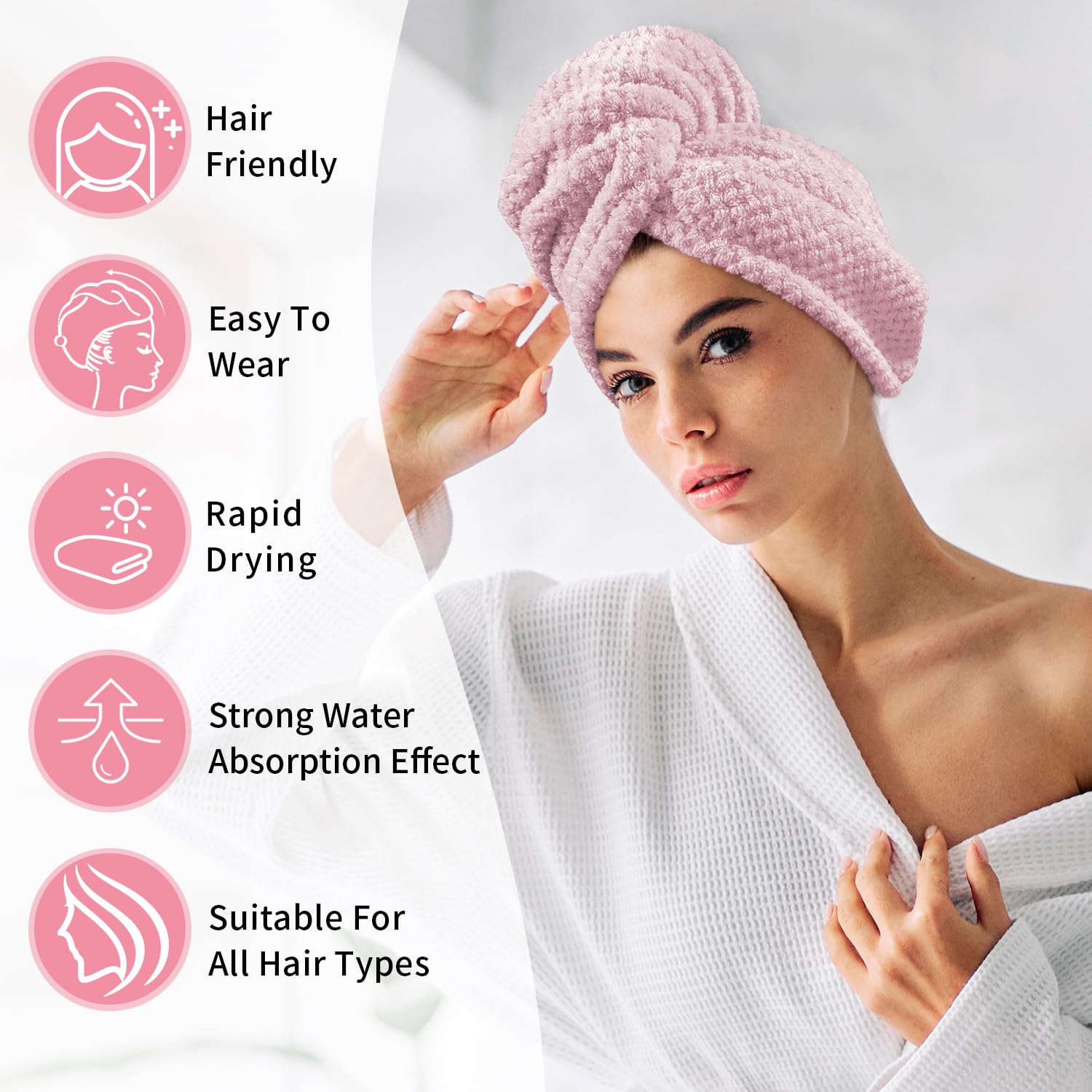 my novel things worn by woman with curly hair reduces frizz while drying