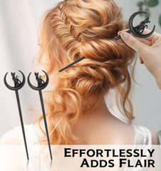 MYAROMA FINDINGS hair sticks beside ruler showing compact size benefit