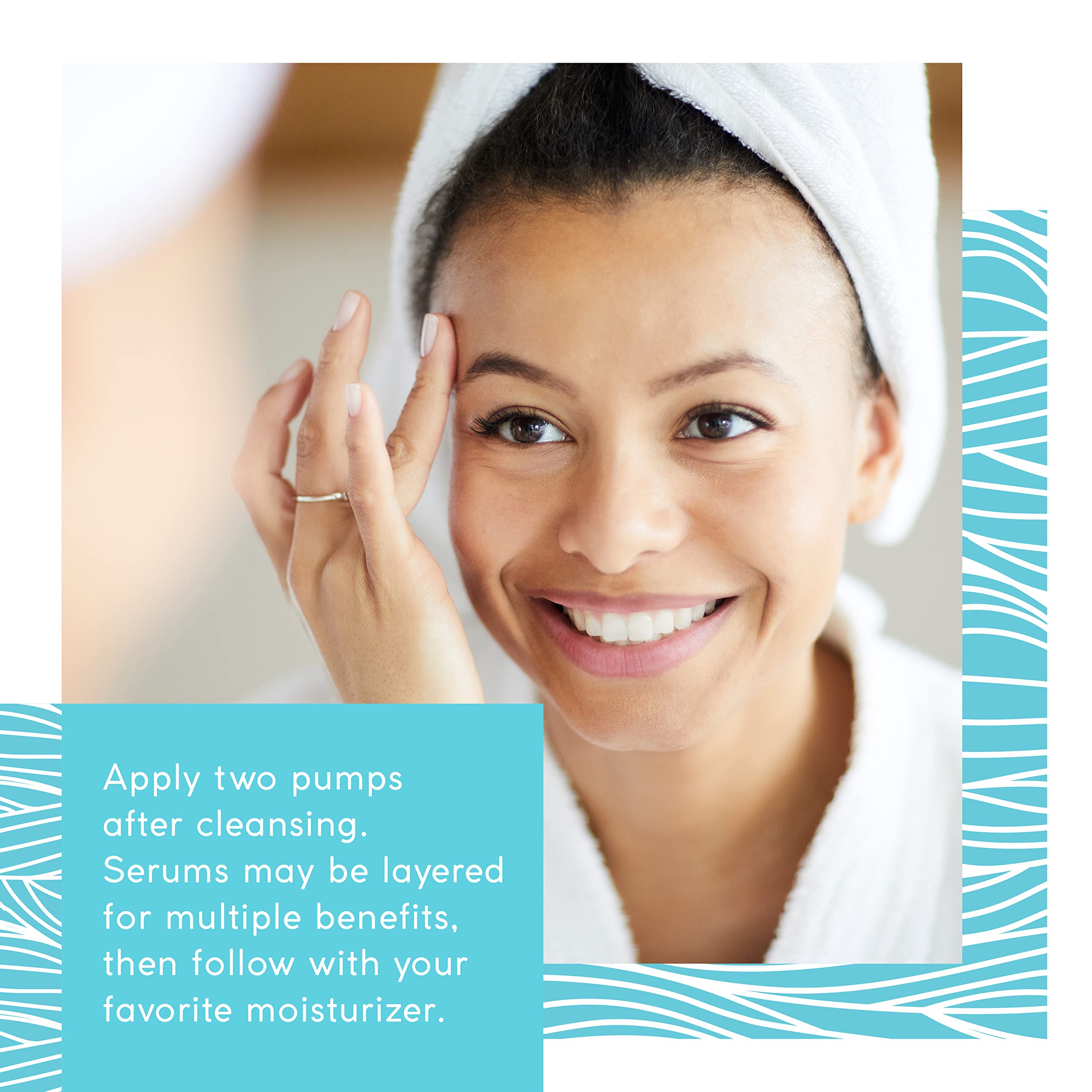 MyCHELLE serum applied on hand demonstrating fast absorption and glow