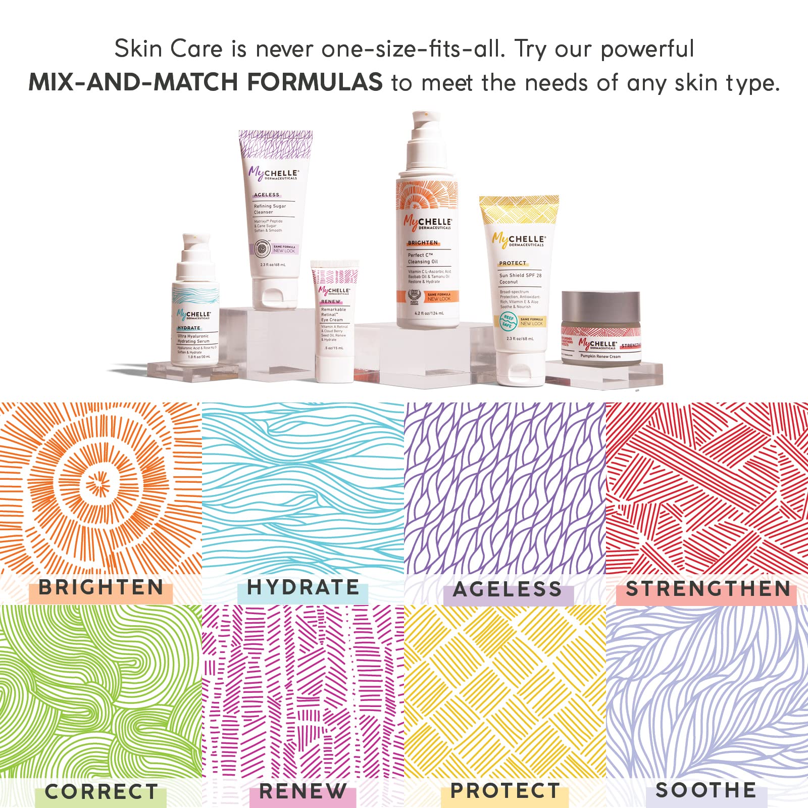 MyCHELLE bottle on vanity styled setting for everyday skincare routine