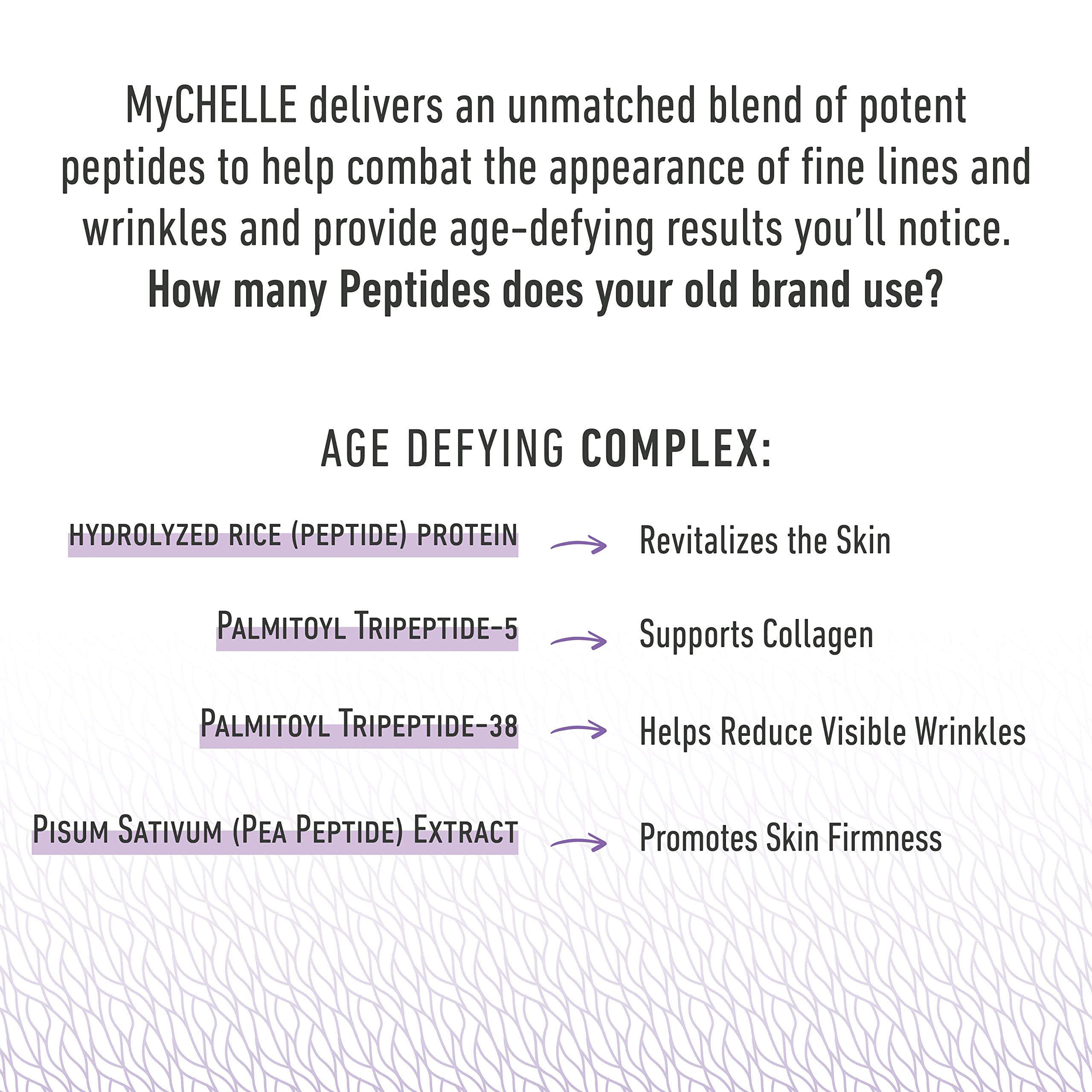 MyChelle cream texture close-up highlighting rich, non-greasy formula