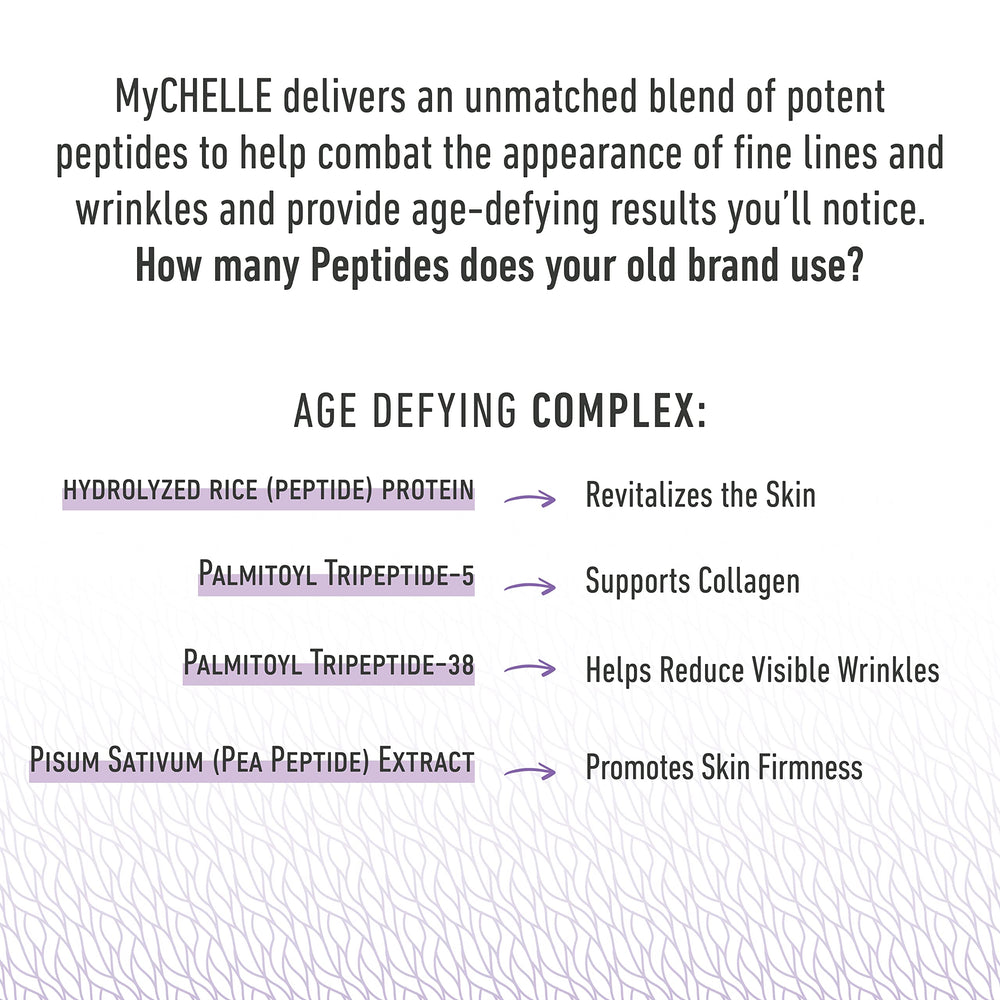 MyChelle cream texture close-up highlighting rich, non-greasy formula