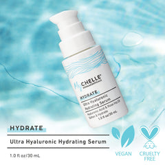 MyCHELLE pump and label close-up highlighting clean ingredients