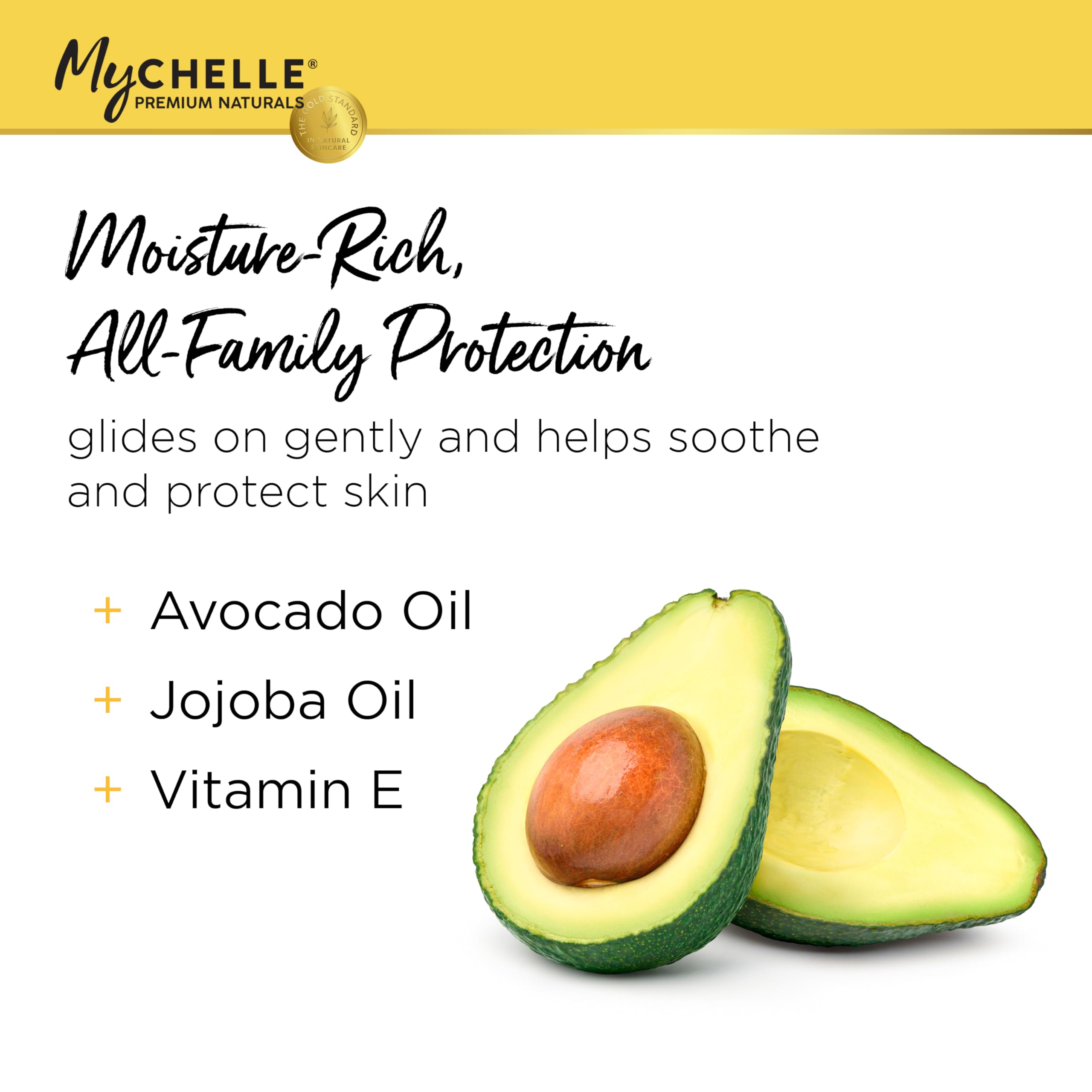 MyCHELLE Sun Shield Stick creamy texture close-up showing smooth blendability and tint
