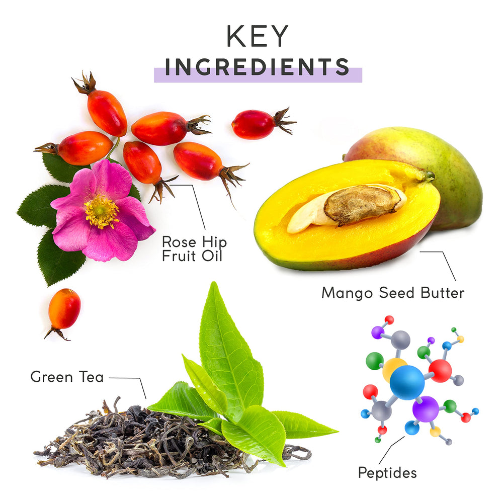 MyCHELLE ingredient label close-up showing peptides and clean ingredients